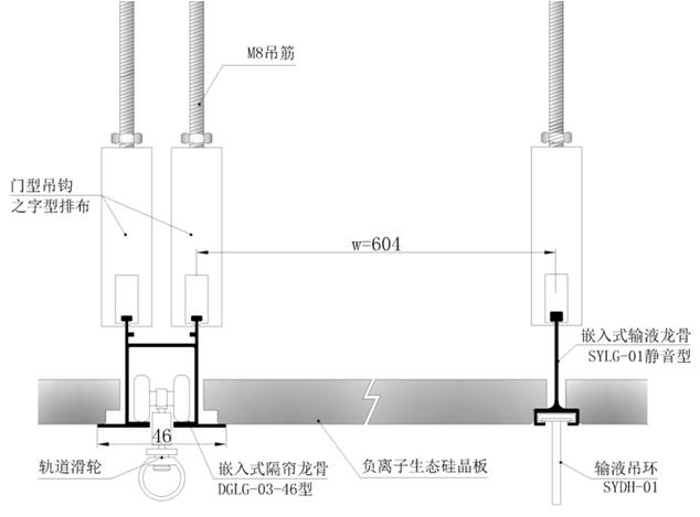 硅晶板與隔簾龍骨組合示意圖4